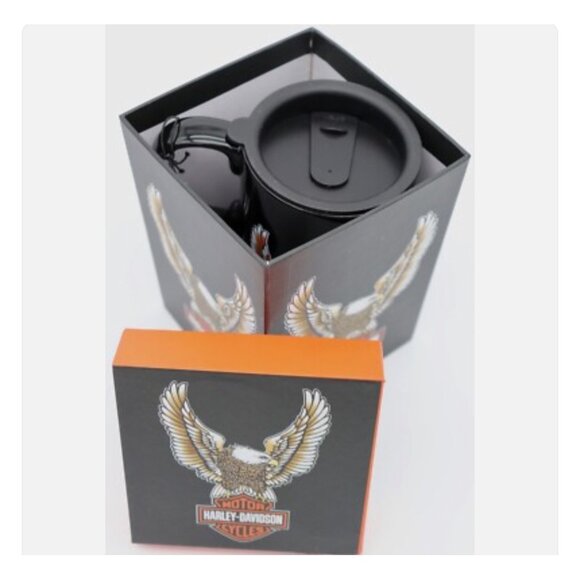 Harley-Davidson Ceramic Travel Mug With Eagle Logo & Gift Box - Picture 12 of 12